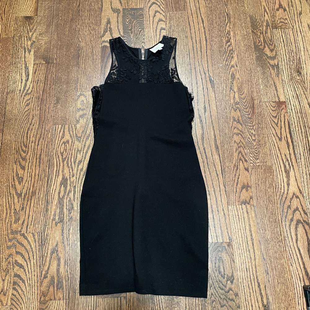 Black Mason dress with lace detail on sides and chest
